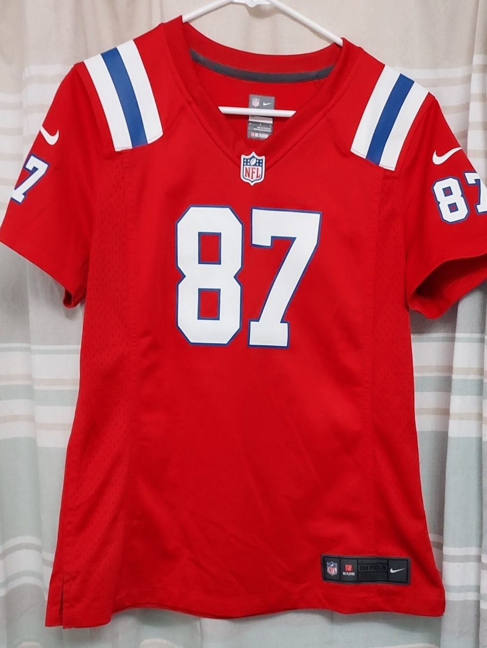 Nike NE Patriots Girls Jersey #87 Gronk with White & Blue Accents
